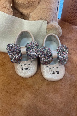 İsimli Bebek Ayakkabısı Hakiki Deri Bobby Somon